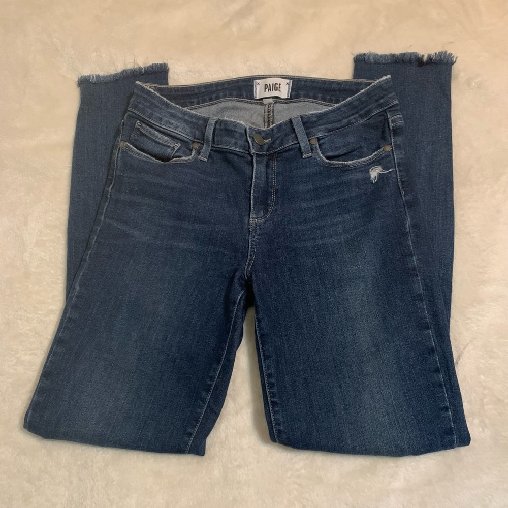 Paige Blue Distressed Denim Skinny Jeans Women’s Size 28
